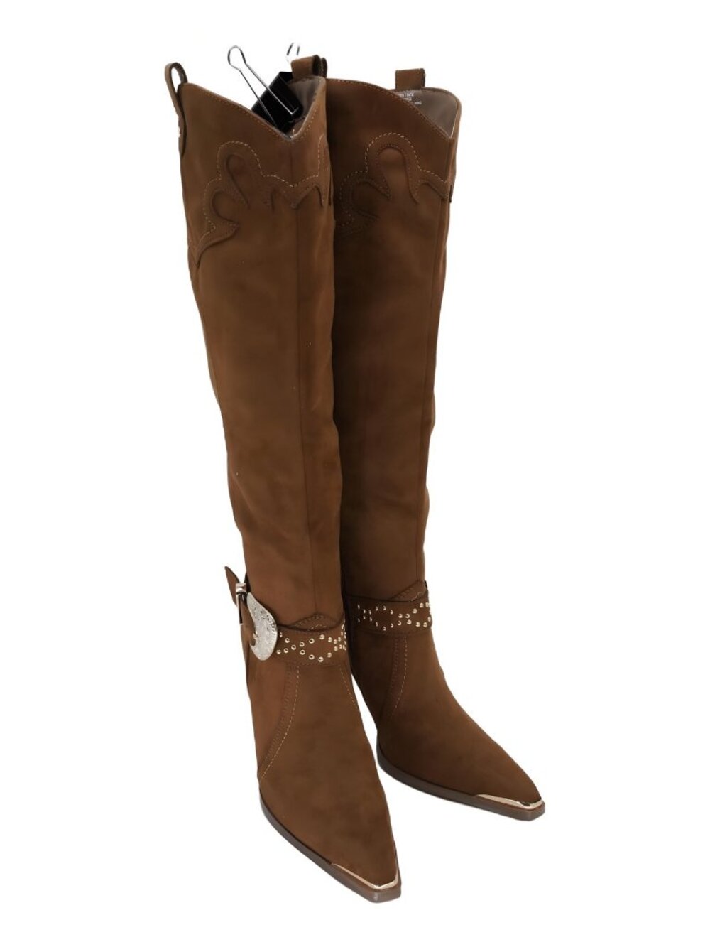 Jessica Simpson Kenzin Tall Western Boot Stiletto Safari Brown Sz 7.5M EU 38